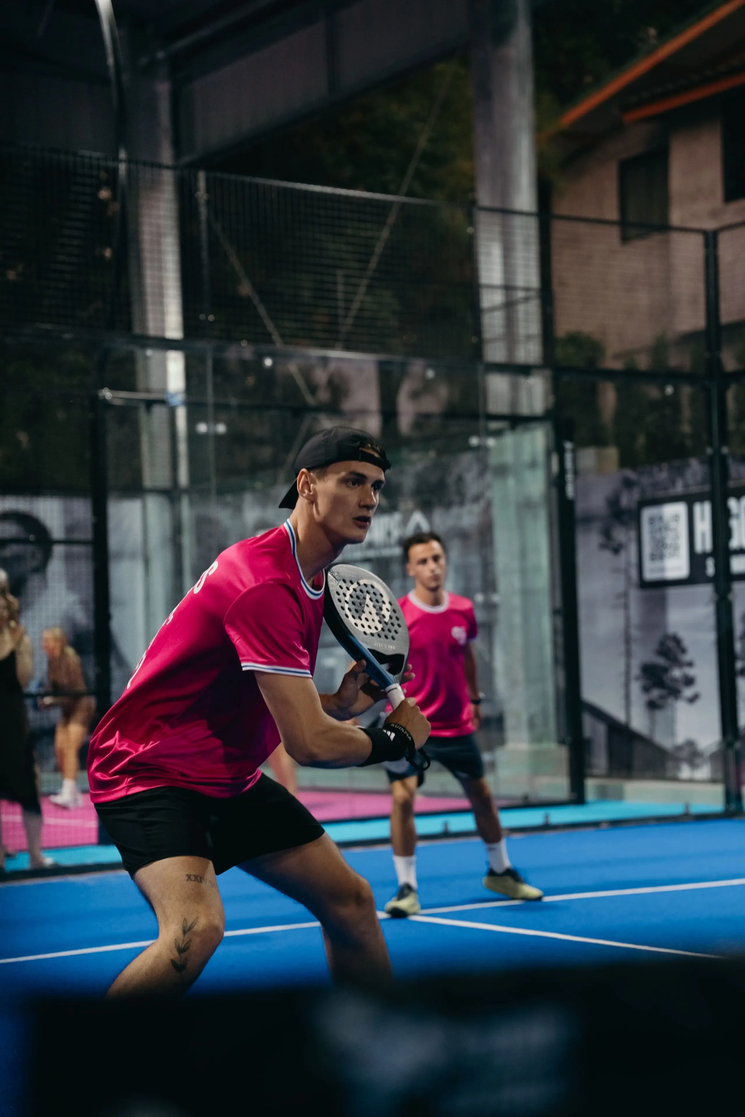 Padel match at the club next door